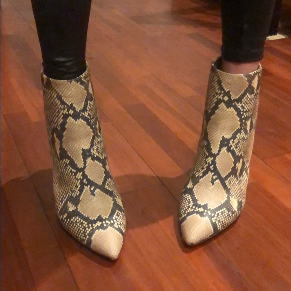 Snake skin booties